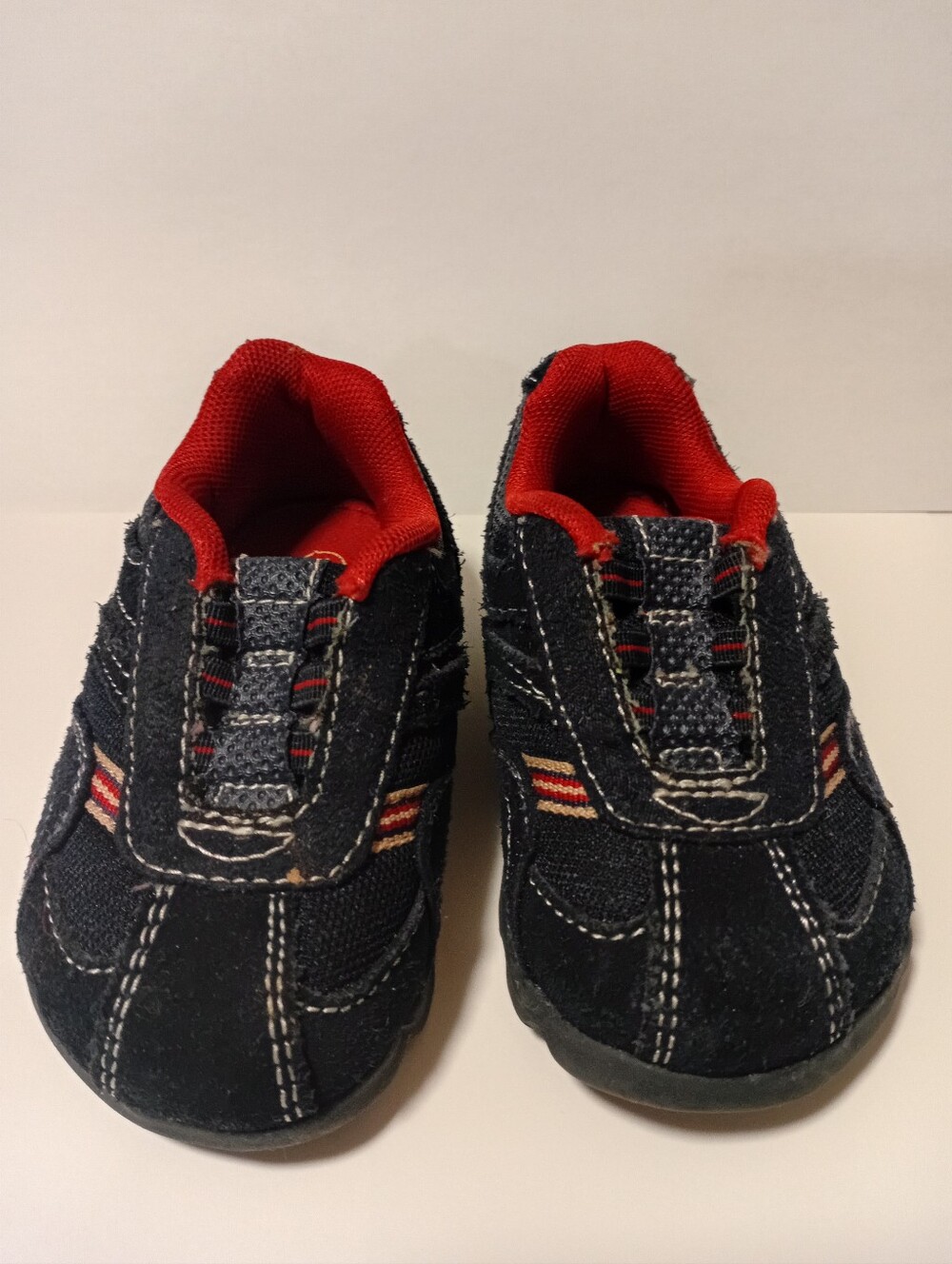 Kids Slip-On Athletic Sneakers in Black and Red